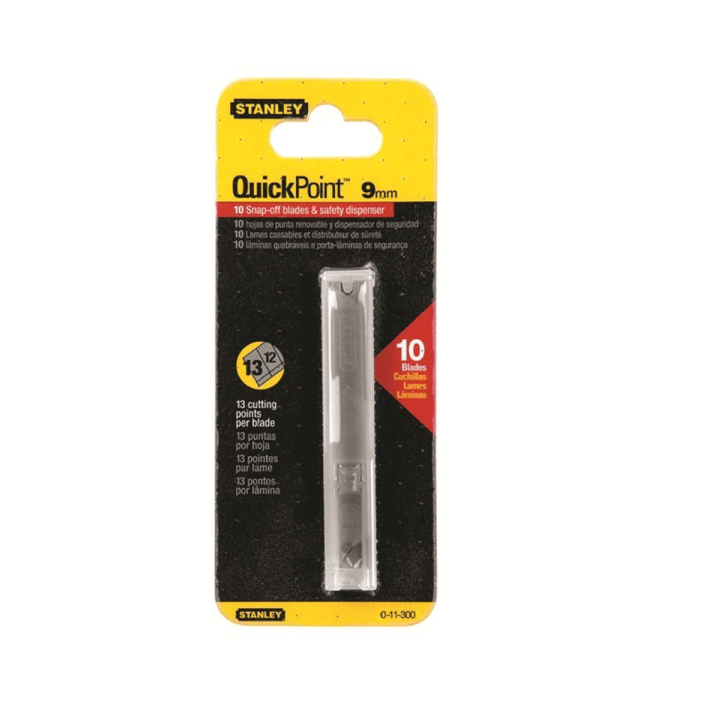 STANLEY REPLACEMENT SNAP BLADE |  9mm 10 PCE 0-11-300