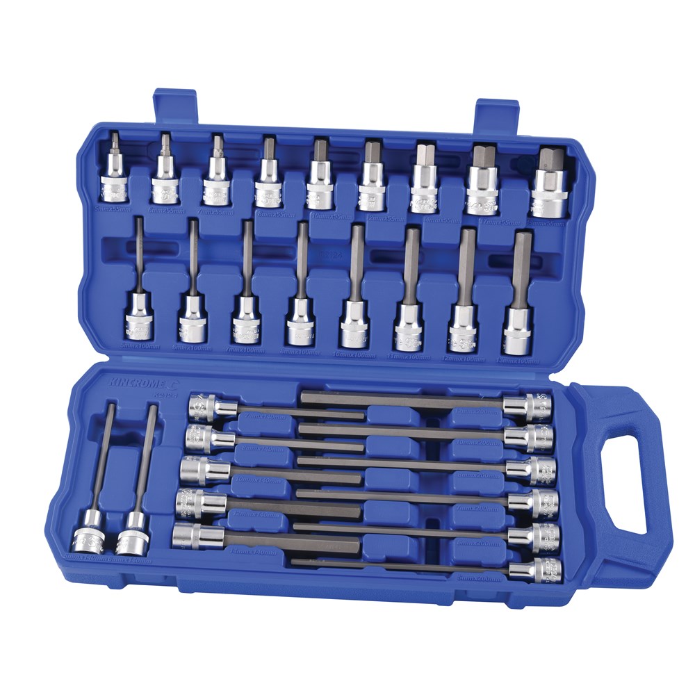 KINCROME HEX SOCKET SET METRIC 1/2 DRIVE 30 PCE 30P