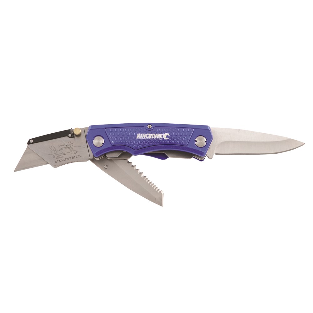 KINCROME KINCROME UTILITY KNIFE WITH 3 FOLDING BLADES K6101
