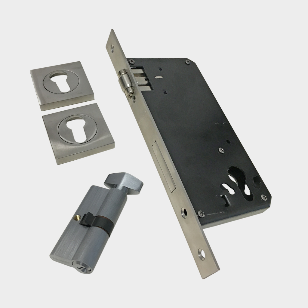 SCHLAGE MORTICE ROLLER DEADBOLT SQUARE ESCUTCHEON | SINGLE CYLINDER