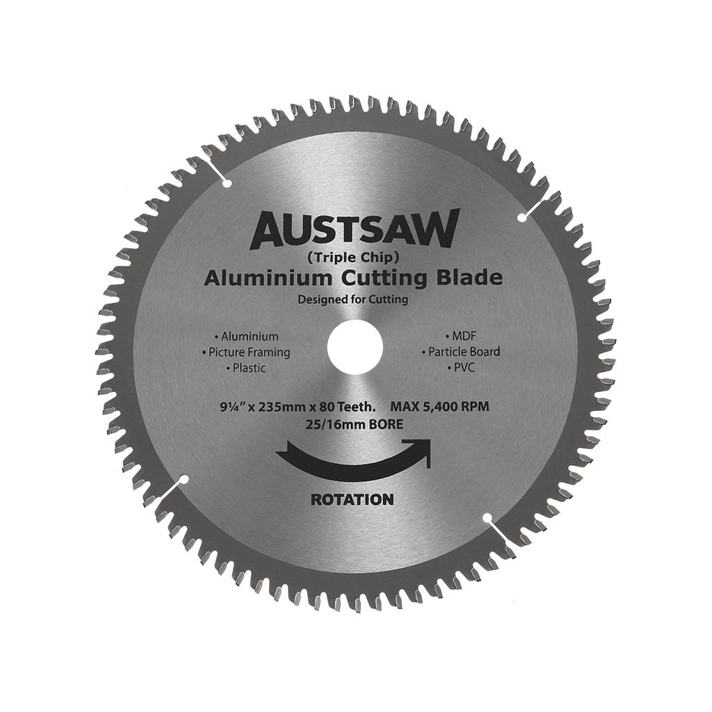 AUSTSAW ALUMINIUM CUTTING BLADE | 235mm 25/16 80 TEETH ALYC2352580
