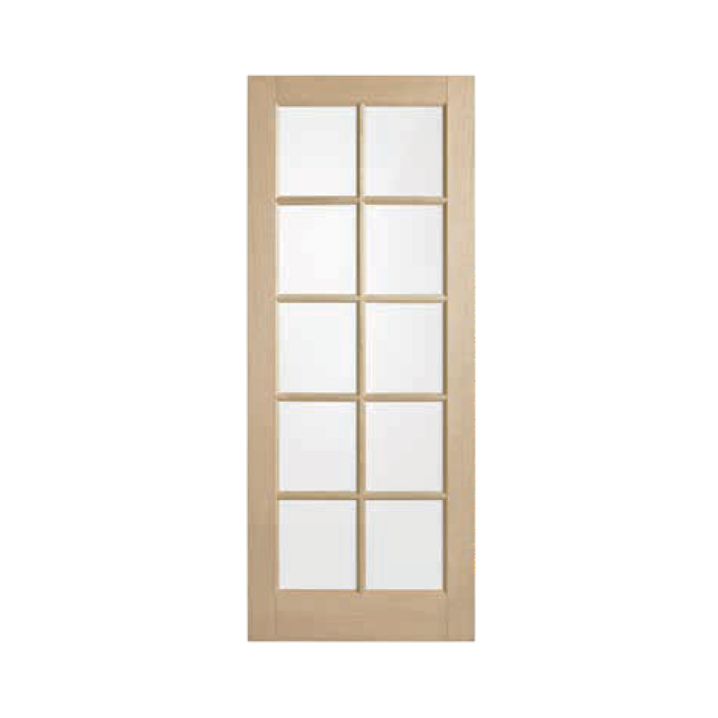 BLONDE OAK ENTRANCE DOOR 10 LITE AWO40 | 2040 x 820 x 40 CLEAR