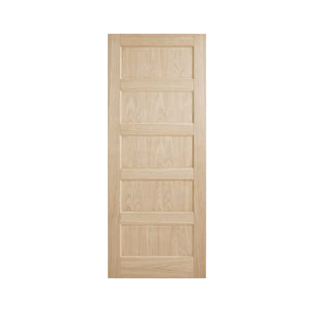 BLONDE OAK ENTRANCE DOOR 5 PANEL AWO5 2040 x 820 x 40 CLEAR