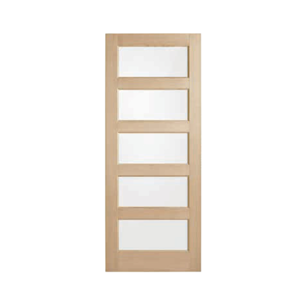 BLONDE OAK ENTRANCE DOOR 5 LITE AWO5G | 2040 x 820 x 40 CLEAR