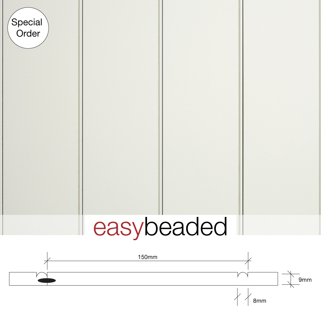 EASY BEADED PRIMED | 2400 x 1200 x 9mm 150mm CENTRES SPECIAL ORDER