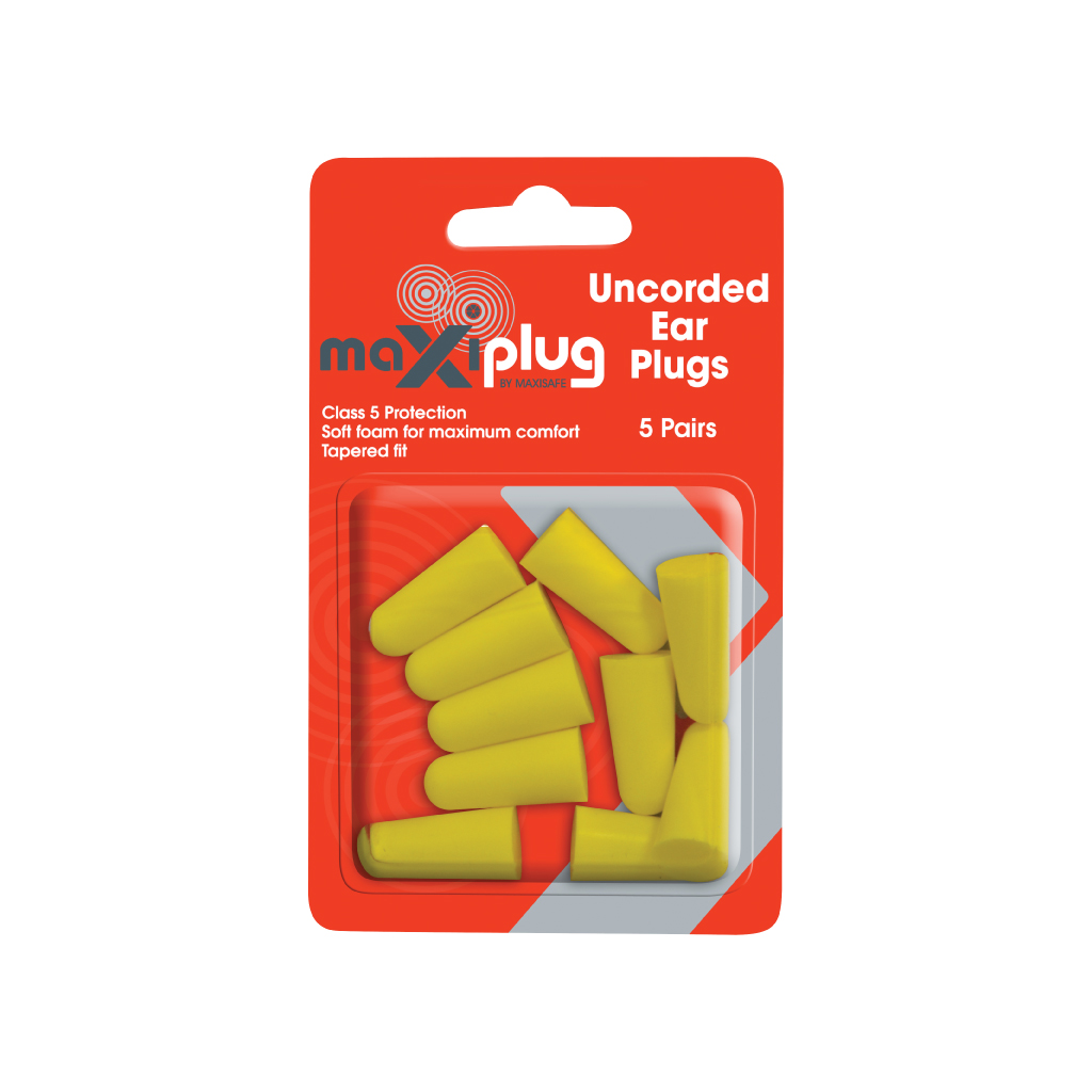 MAXISAFE UNCORDED EARPLUG BLISTER 5 PAIRS