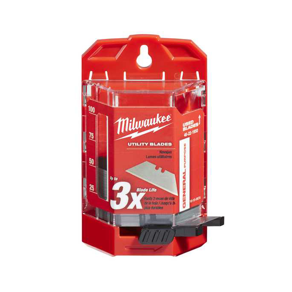MILWAUKEE GENERAL PURPOSE UTILITY BLADES & DISPENSER 60 PIECES 48221950