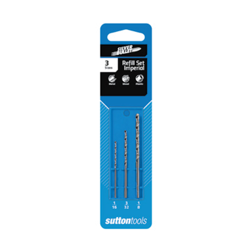SUTTON DRILL BIT IMPERIAL REFILL PACK 1/16  3/32  1/8