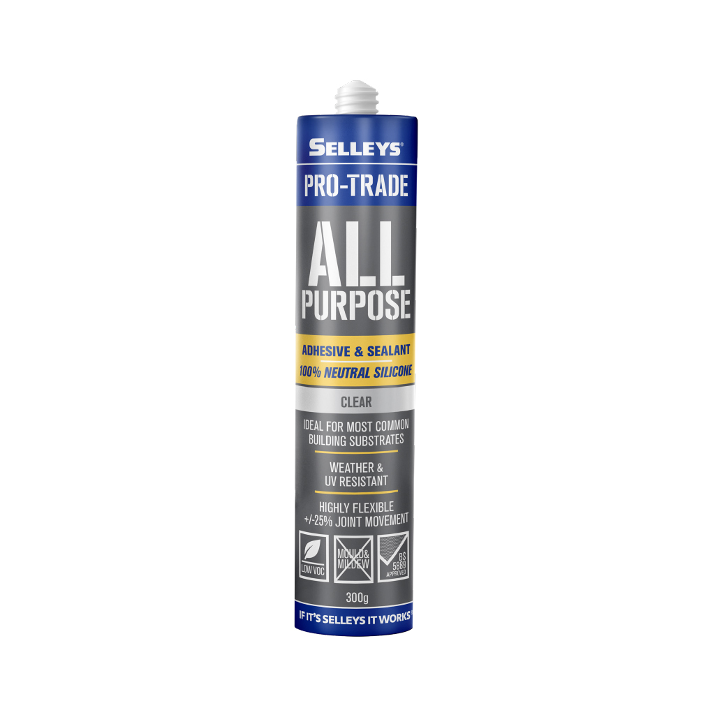 SELLEYS PRO-TRADE ALL PURPOSE SILICONE CLEAR 300G