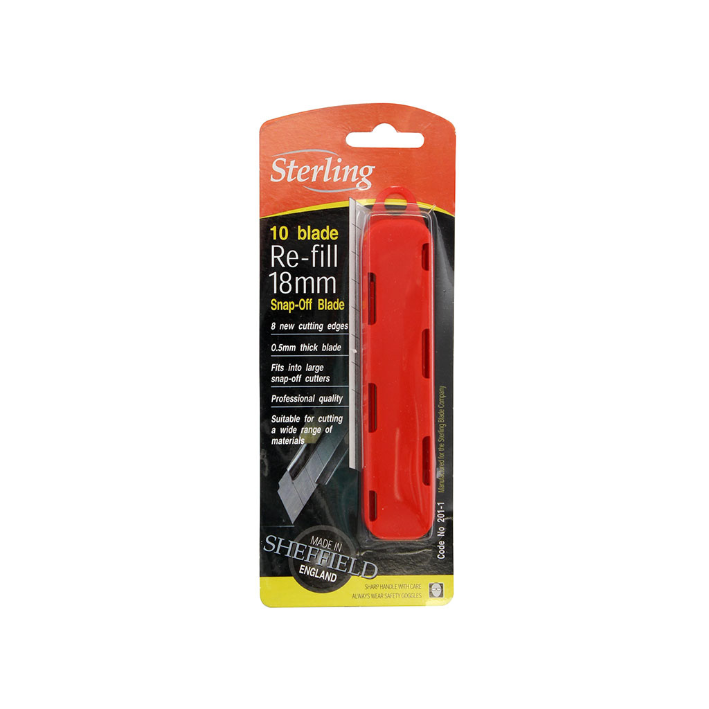 STERLING SNAP-OFF KNIFE BLADE 18MM LARGE PACK OF 10 201-1
