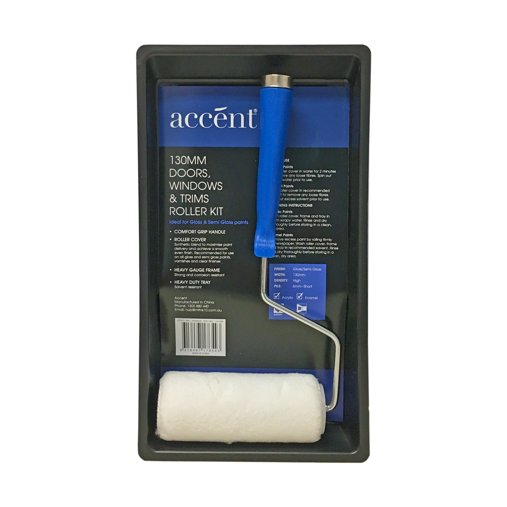 PAINT TRAY AND ROLLER SET DOORS AND WINDOWS 130mm